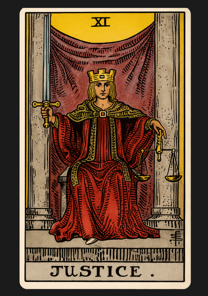 Justice XI tarot card